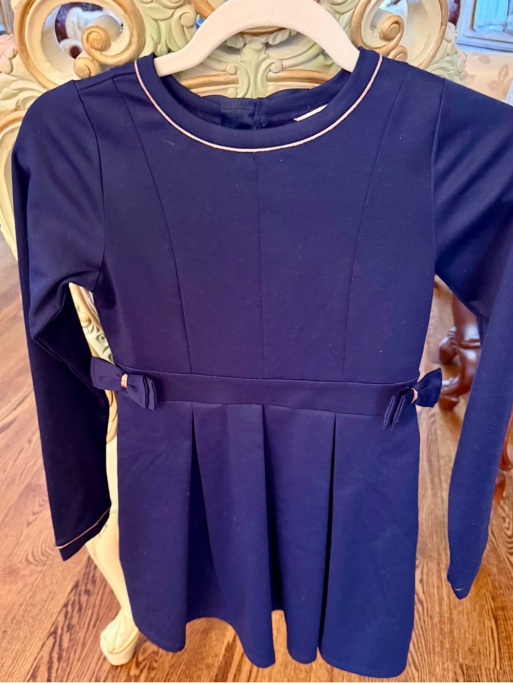 Ted Baker London Navy Dress with Pink Trim and Bow Kids Age 1-12